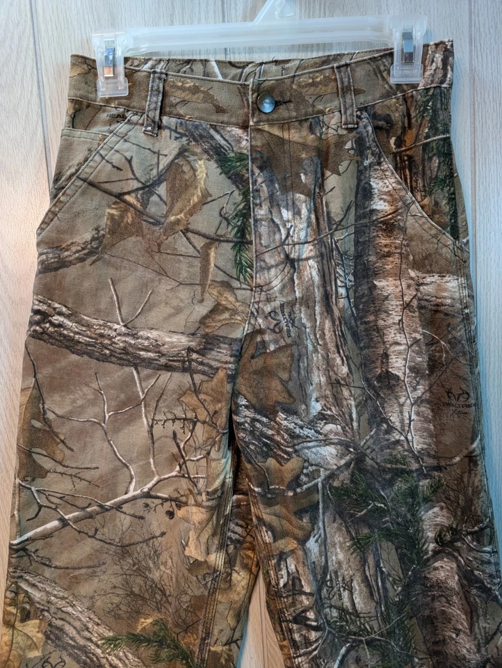 Carhartt Camouflage Pants Boys Size 14 Straight Leg Realtree Hunting Camo - Image 2 of 4