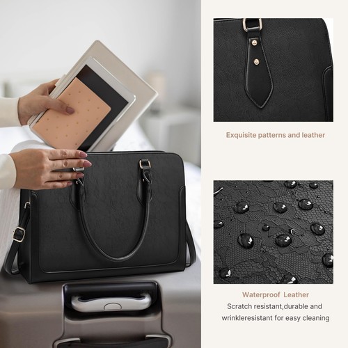 Laptop Bag for Women 15.6 Inch Work Tote Bag for Women,Leather Computer Bags ... - Picture 5 of 7