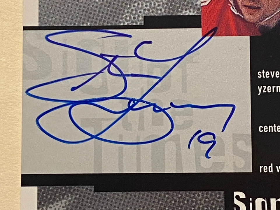 2000 UPPER DECK SP AUTHENTIC SOTT STEVE YZERMAN AUTO RED WINGS AUTOGRAPH #SY - Image 2 of 3