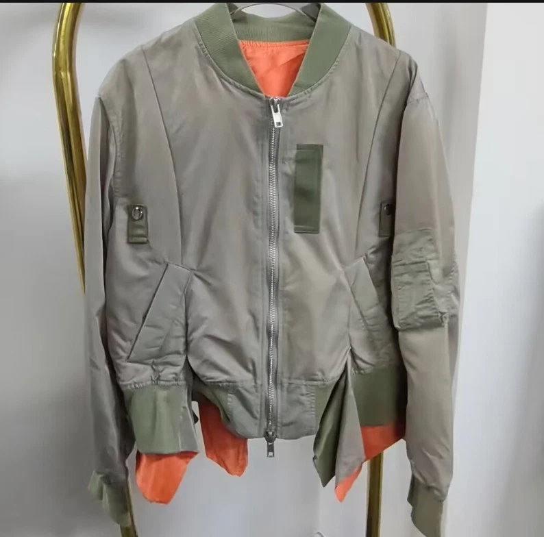 2024AW Lady Sacai Luck Spliced Folded Irregular Ruffle Edge Jacket - Image 4 of 4