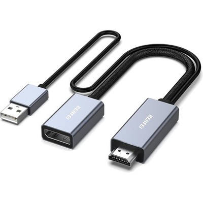 HDMI auf DisplayPort Adapter 4K 60Hz 144Hz kompatibel mit PC Laptop PS5