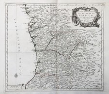 Portugal Coimbra Porto Braga Aveiro Villa Real mapa map Karte Santini 1776
