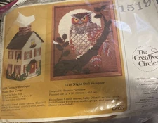 The Creative Circle Crewel kit "Night Owl Sampler" #1519 Unopened