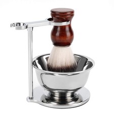 Deluxe Shaving Kit for Men,Stainless Steel Shaving Razor Brush Stand Holder S...