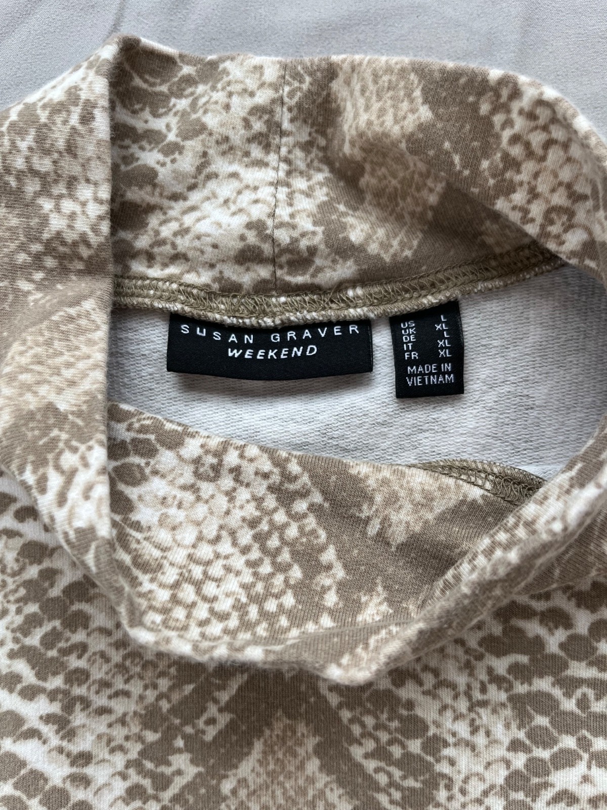 Susan Graver Weekend Mock Neck Python Snake Print… - image 3