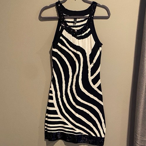Inc International Concepts Black and White Zebra Print Dress Women's Size S