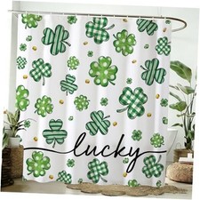 St. Patrick's Day Shower Curtain Green 72"W x 72"L Pack of 1 Lucky Shamrock