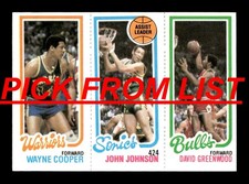 1980-81 Topps Basketball EX/EX-MT Pick From List ALL PICTURED m3 c4 z3 k6