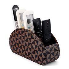 Remote Control Holders Organizer Box with 5 Compartment PU S Triangle print