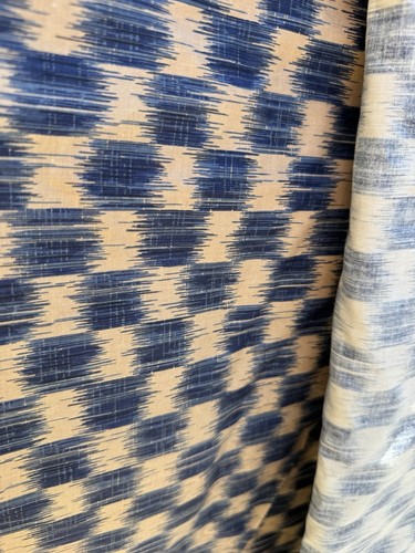 Stoff Jay Yang blau kariert Ikat 13 Yards 470” x 55” - Bild 12 von 14