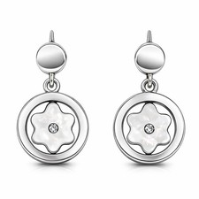 Orecchini Montblanc stella sigillo diamanti argento sterling 925 modello 36648