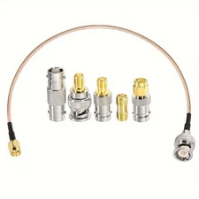 Sma Male to Bnc Male Cable 20cm + 5pcs Rf Coax Adapter Kit Sma to Bnc Cable Sma