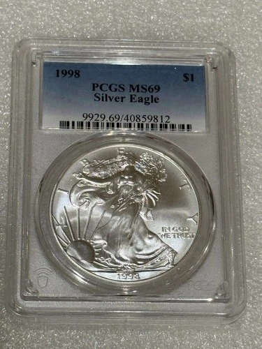 1998 Silver Eagle PCGS MS69 ~~ Blue Label ~~ Pristine ~~ (812)