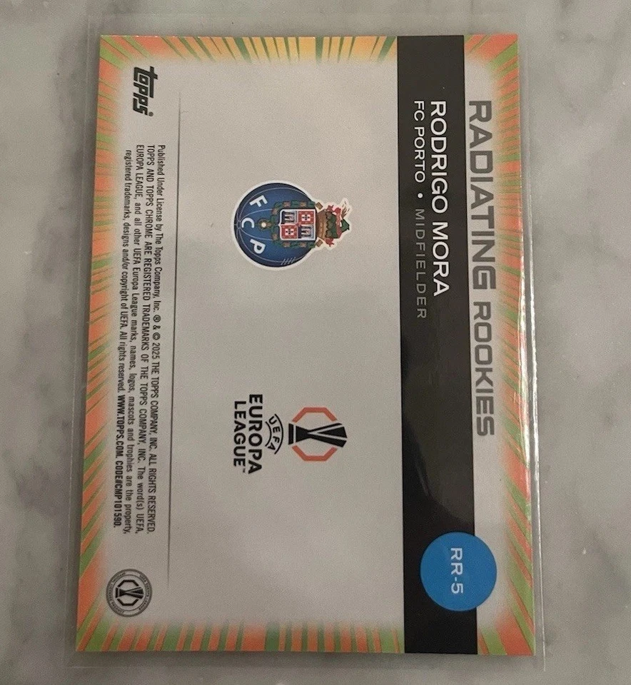 2024-25 Topps Chrome UEFA Rodrigo Mora Radiating Rookies RC SP #RR-5 - Image 2 of 2