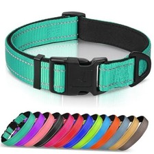 Reflective Dog Collar,Soft Neoprene Padded Breathable Large Pack of 1 Teal