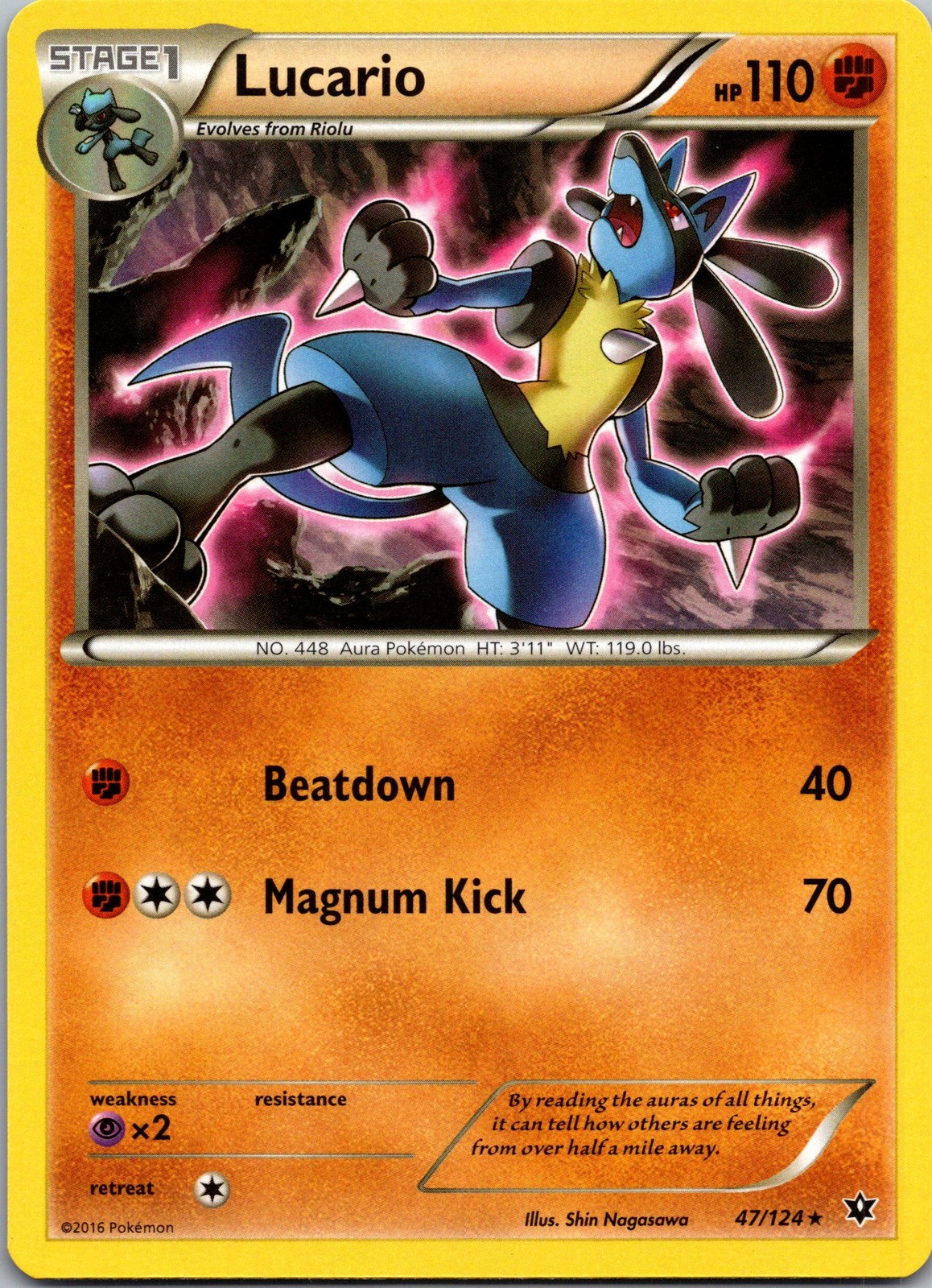 Lucario (47) 47/124 XY - Fates Collide NM