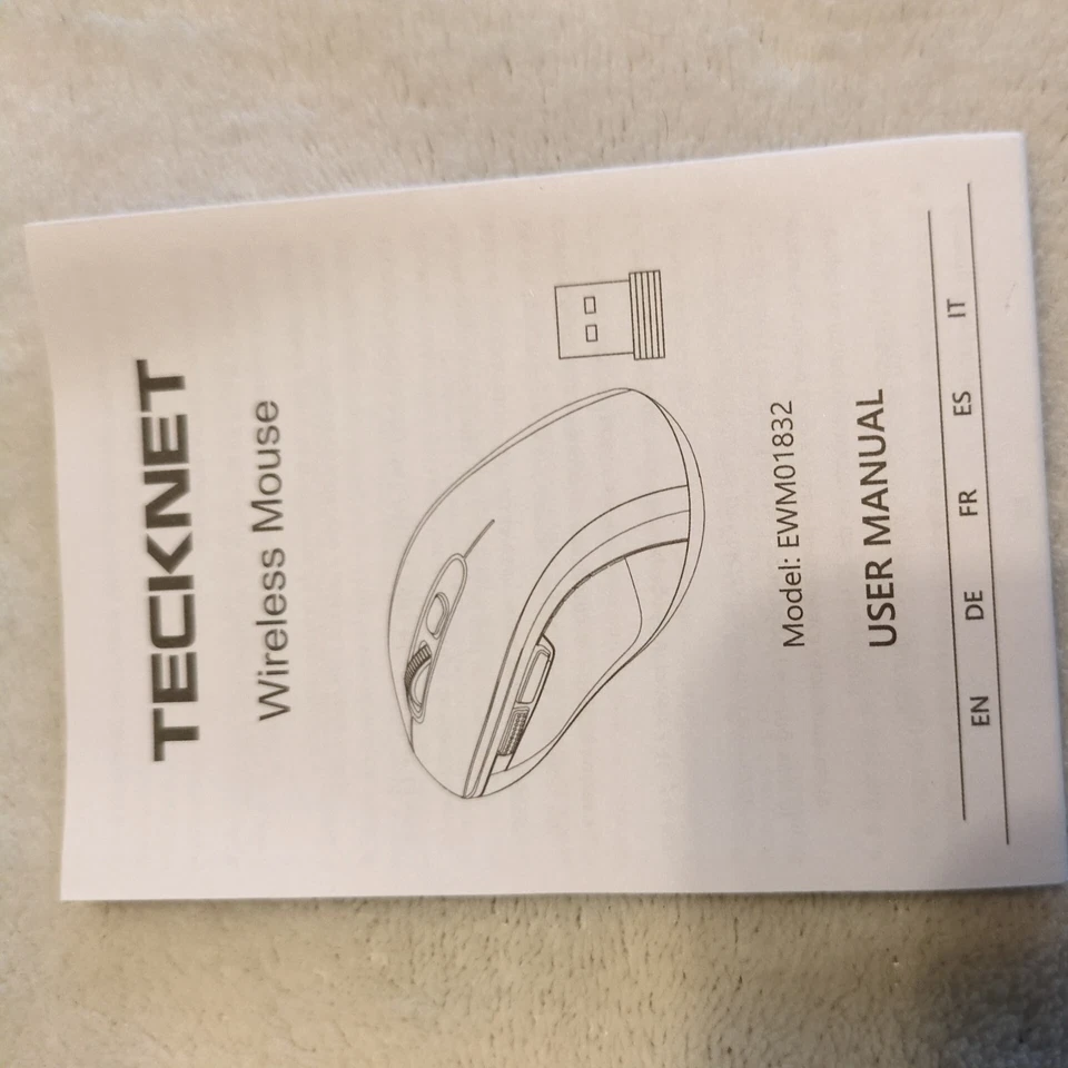 TECKNET Bluetooth Wireless Mouse w/USB Nano Receiver EWM01832 BLACK - Image 3 of 4