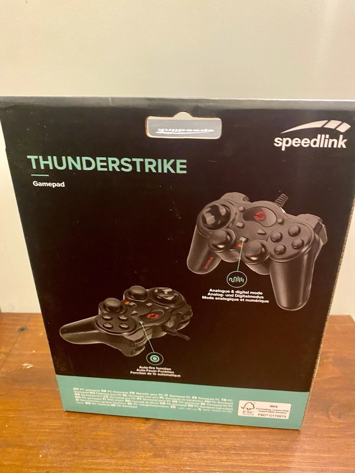 Speedlink Thunderstrike Controller Schwarz für PC PS3 Neu & OVP Gamepad Kabel - Bild 2 von 3