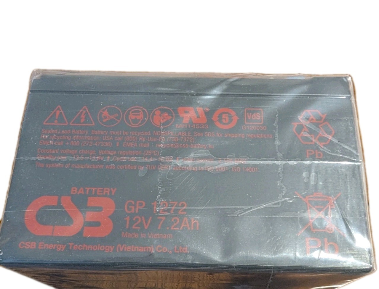 2x CSB GP1272 12V 7.2Ah Sealed Lead Acid Batteries (24V) - Pre-Wired Pair - New