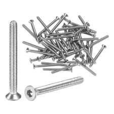 50pcs Flat Head Machine Screws Hex M2x0.4 Stainless Steel 20mm Length