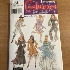 Simplicity 5363 Costumes For Adults Women's Size RR 14, 16, 18, 20 Pirate