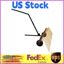 60"ATV Tow-Behind Corrosion Pine Straw Rake,Lawn Dethatcher Rake for Tractor NEW