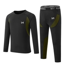 Kids Winter Soft Fleece Thermal Underwear Set Warm Base Layer Home Outdoor Ski