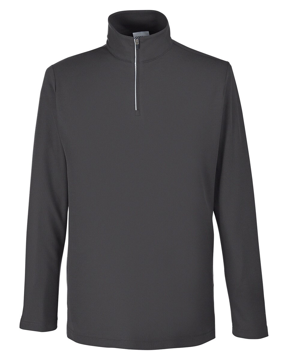 【kuropomepuku】 Core 365 Men's Fusion ChromaSoft Long Sleeves Pique Quarter-Zip