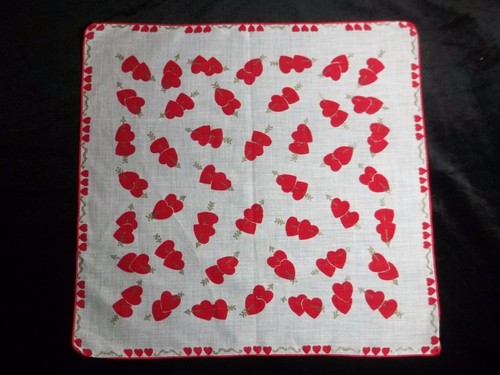 Valentinstag Taschentuch rot Herzen Print Einstecktuch Vintage Print Taschentuch 1046 - Bild 2 von 9