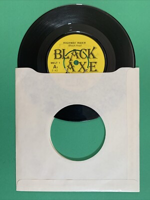 Black Axe -Highway Rider (4-Prong Centre) 7'' Vinyl 1980 Metal MELT1 -Mint NWOBHM