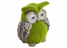 Large Flock and Stone Cat Scupture indoor outdoor Garden Ornament 33cm L Gifts