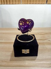 Purple Keepsake Mini Heart Urn Cremation Urn W/Stand Box Small Heart Urn Ashes