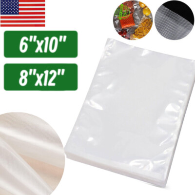 100-400 packs Vacuum Sealer Bags 6x10 8x12 Embossed Food Saver Storage Package 
