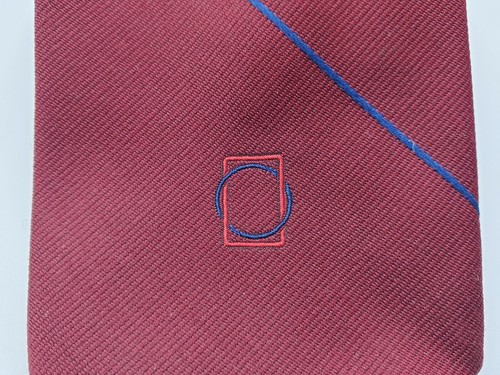 GIVENCHY - Corbata Paris 50/50 seda/poliéster rojo fino azul a rayas. "W-2 7/8"" L-57""" - Imagen 2 de 5