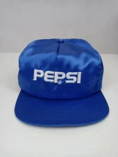 Vintage Rare Solid Blue Pepsi Truckers Baseball Hat Cap Made In USA