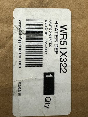 WR51X322 Genuine GE OEM Refrigerator Defrost Heater Ap2071376 