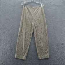 Talbots Womens Floral Ankle Pants 8 Green Stretch Side Zip Mid Rise