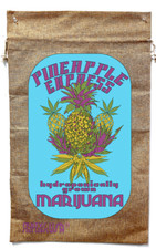 PINEAPPLE EXPRESS MARIJUANA STRAIN BURLAP BAG 020 SACK Psychedelic trippy poste