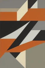 Large Abstract Painting 2x3 ft. Complex Geometric Demrin Fine Art Original NEW