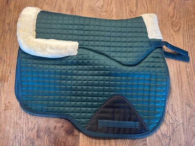 Halbgefütterte flauschige Schabracke Pad Full Size Numnah dunkelgrün Maschine Dressur