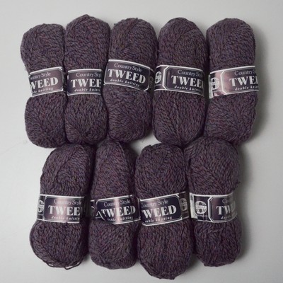 Purple Sirdar Country Style Tweed Acrylic Blend Yarn - 9 Skeins