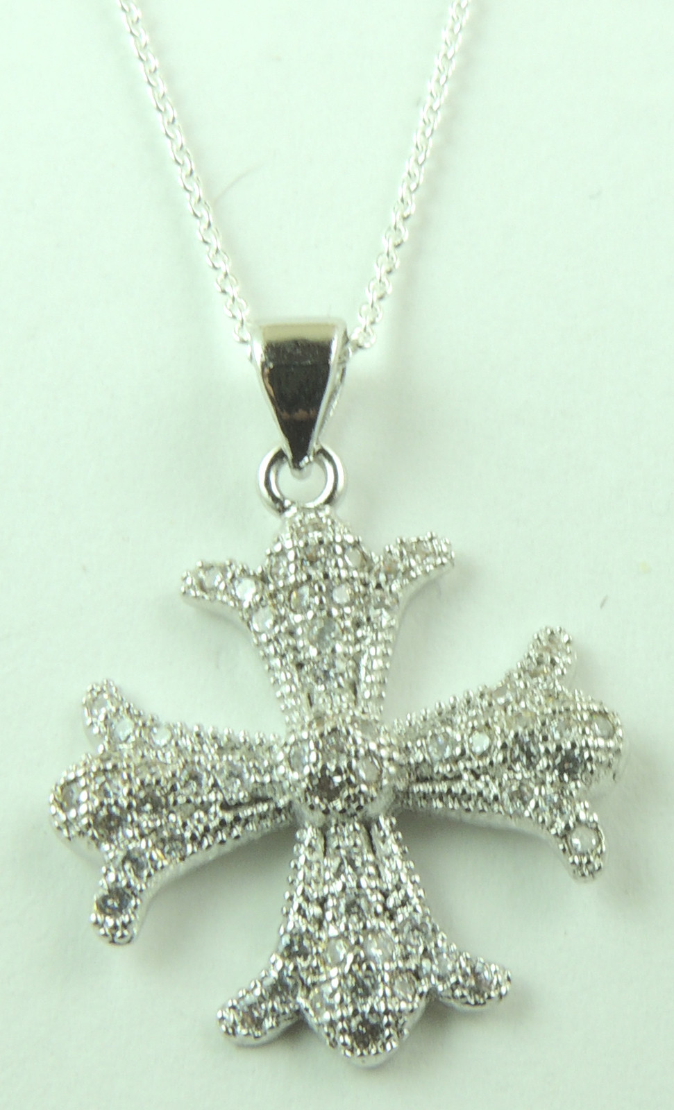 Elegant Micro Pave Cubic Zirconia Cross Necklace for Weddings-image