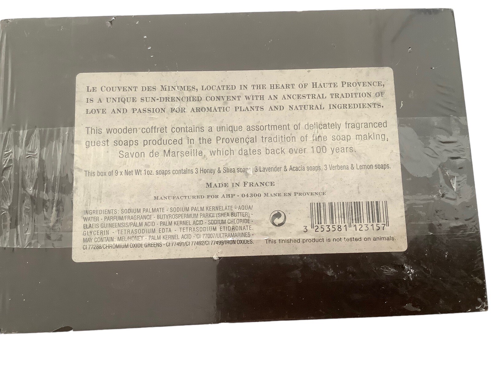 Le Couvent Des Minimes Haute Provence Guest 9 Soap Bars In NEW Sealed Wooden Box