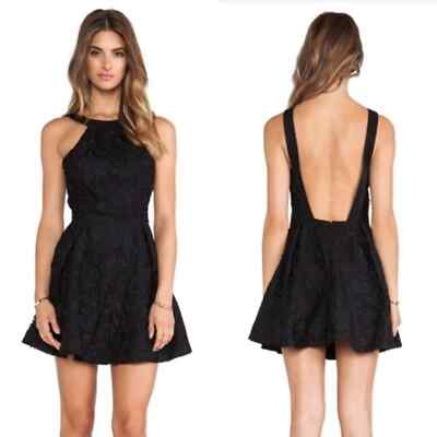 NWT $200 Keepsake The Label Black Lace Halter Dress Size