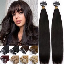 1G Micro Ring Loop Beads Link Hair Extensions Human Hair Real Remy/Russian Hair