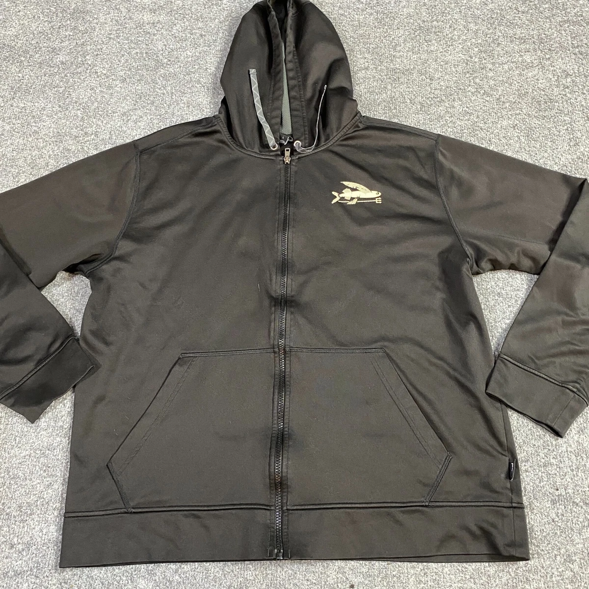 Patagonia Mens Hoodie L Black Flying Fish Full Zip Poly eBay