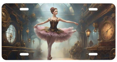 Fantasy Steampunk Dancer Ballerina License Plate Aluminum 6x12 UV Protected