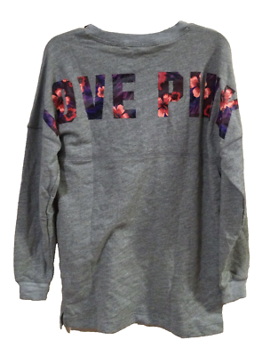 NEW Victorias Secret PINK LOVE PINK Logo Floral Long Sleeve Shirt