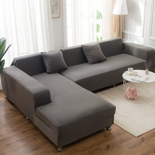 Elastic Sofa Cover For L Shaped Solid Color 1-4seater Couch Cover Living Room - Picture 36 of 53
