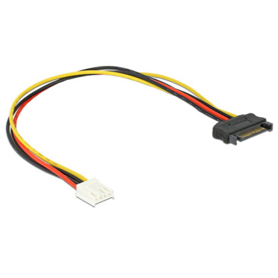 Q39 Stromkabel Adapter SATA 15pin Stecker zu Floppy 4pin Strom Power Buchse 18cm